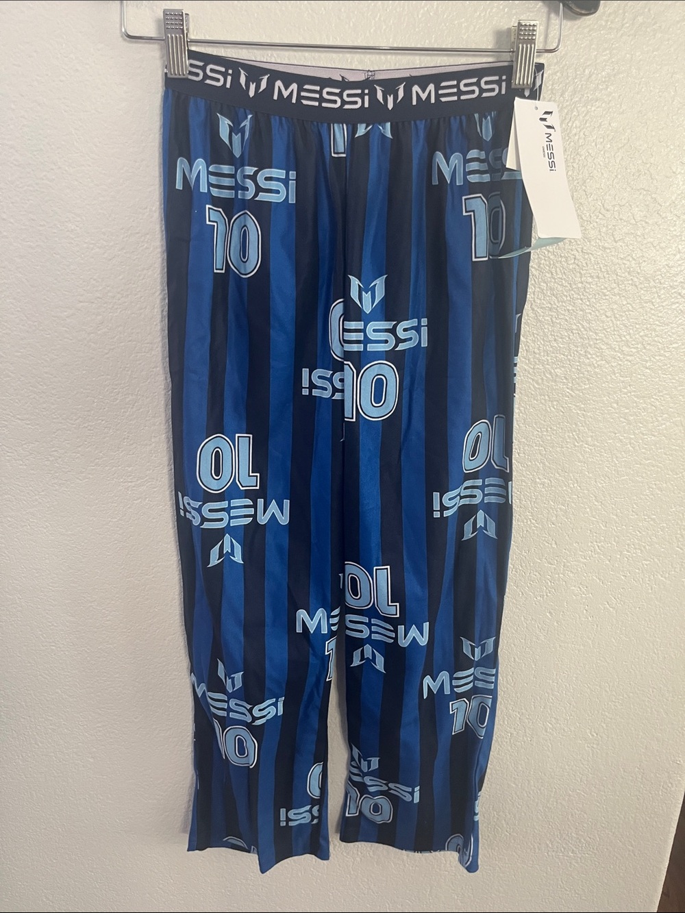 Messi Kids' Blue Striped Pajama Bottoms - Comfortable Sleep Pants